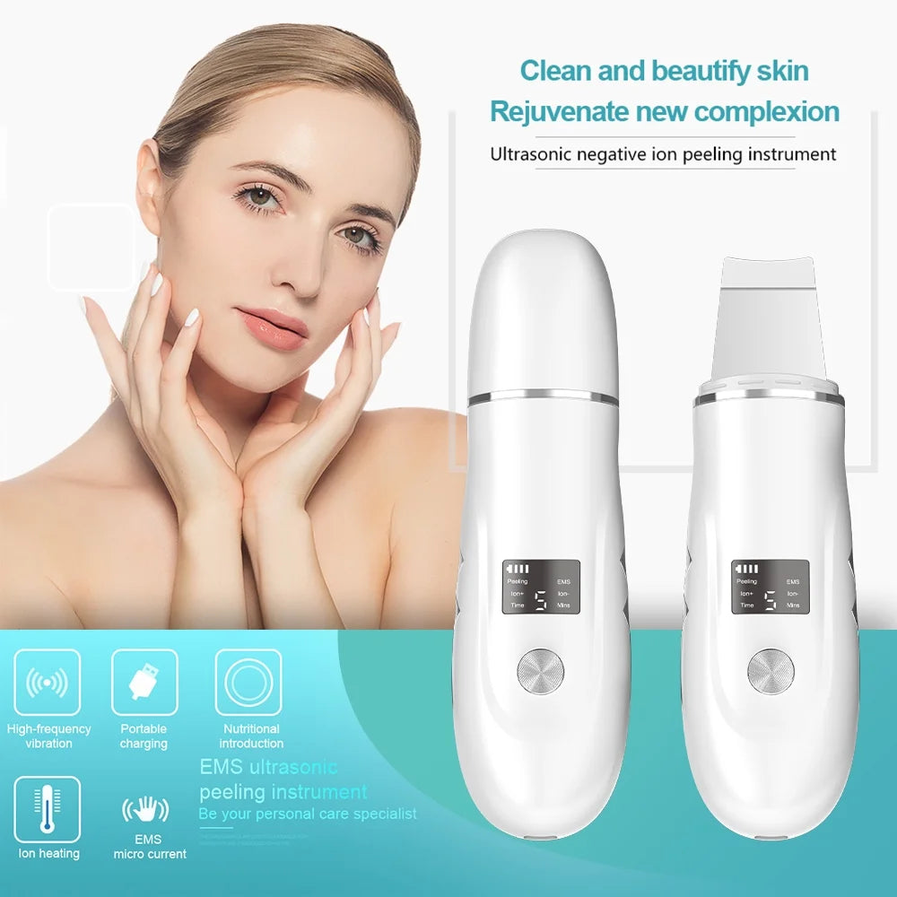 Gleamara™ Ultrasonic Skin Scrubber – 4-in-1 Deep Cleansing Tool