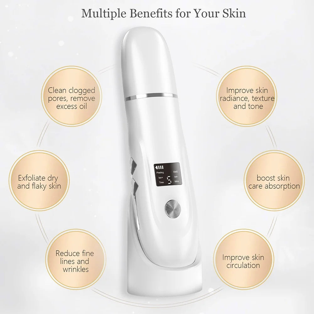 Gleamara™ Ultrasonic Skin Scrubber – 4-in-1 Deep Cleansing Tool