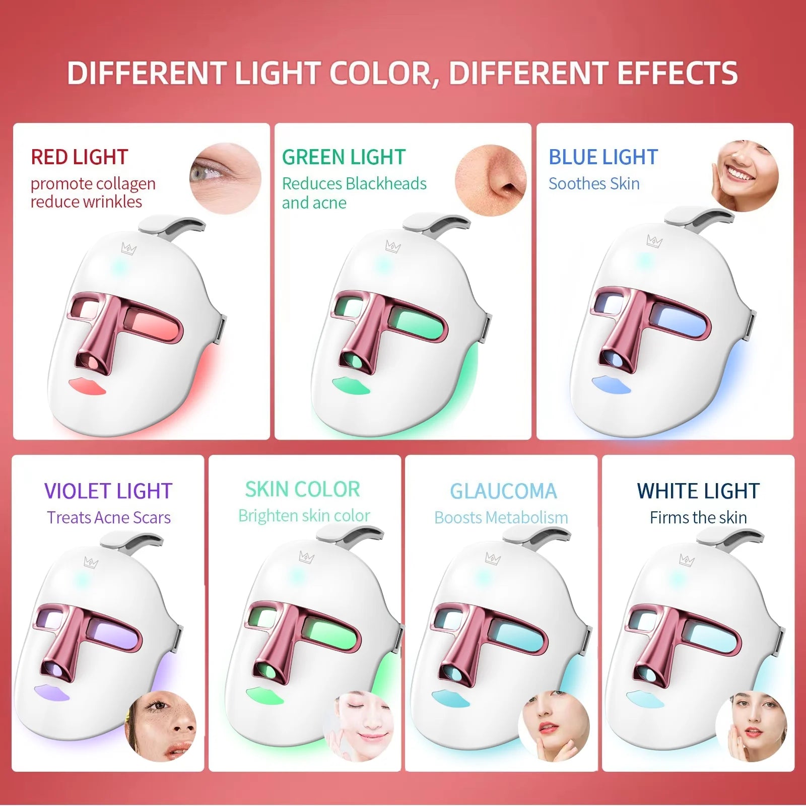 Gleamara™ LED Light Therapy Mask – 7 Colors Skin Rejuvenation